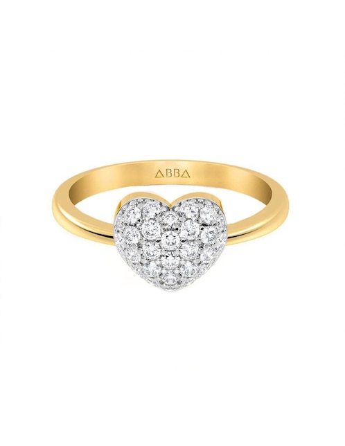 Anillo de corazón Abba Joyas de oro zirconia brillante