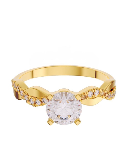 Anillo de compromiso de oro 10 k Amore Mio zirconia