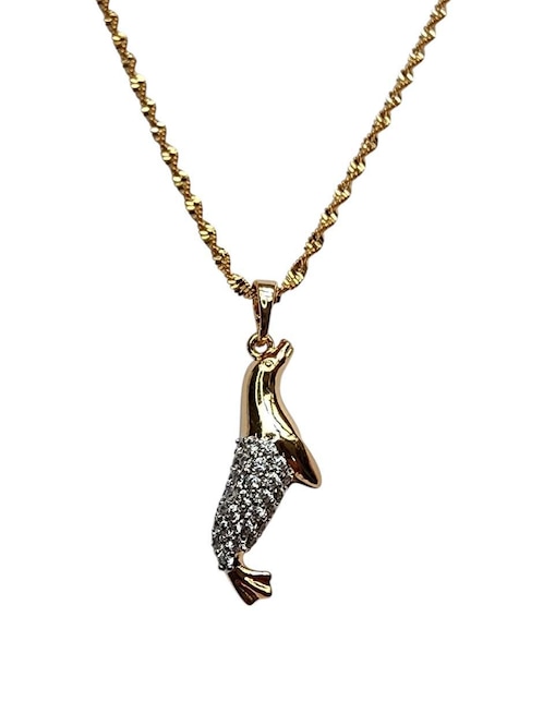 Collar con dije de foca Limerence By Claudia Herrera de oro laminado 14 K