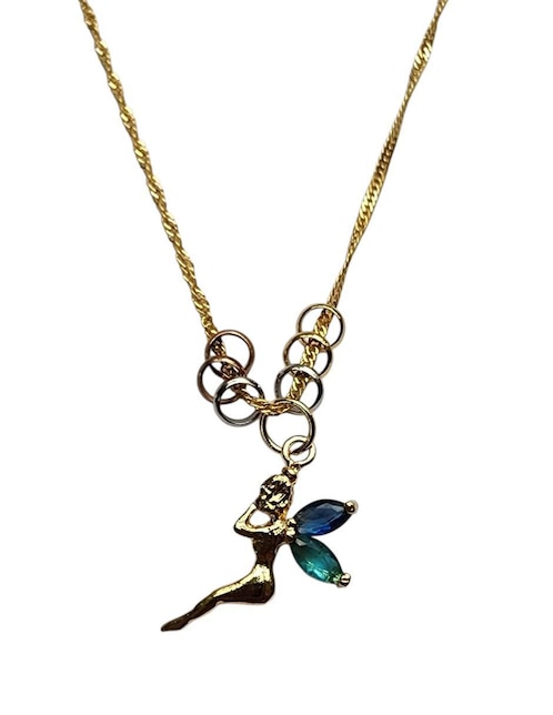 Collar con dije de hada Limerence By Claudia Herrera Magia de oro laminado 14 K