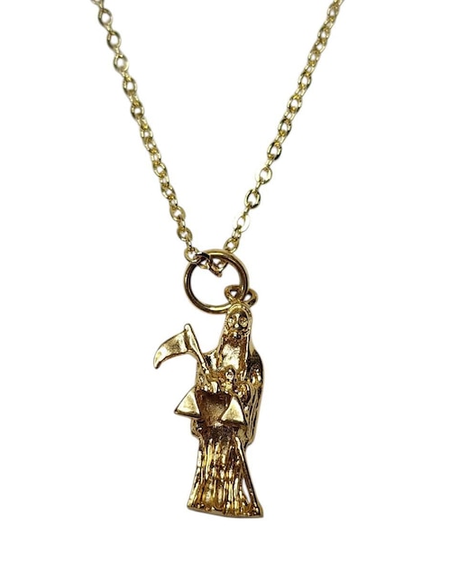 Collar con dije santos Limerence By Claudia Herrera Santa Muerte de oro laminado 14 K