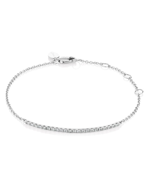 Pulsera Meira T de oro blanco 14 k con acabado pavé