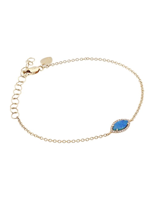 Pulsera Meira T de oro amarillo 14 k con acabado pavé