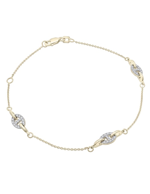 Pulsera Mjj Brilliant Inc de oro 14 K con acabado brillante