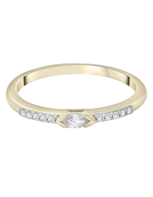 Anillo circular Mjj Brilliant Inc 14 k de oro diamante pavé