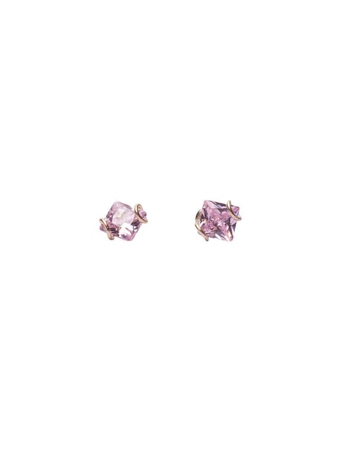 Broqueles cuadrados Mardía de oro con acabado brillante zirconia