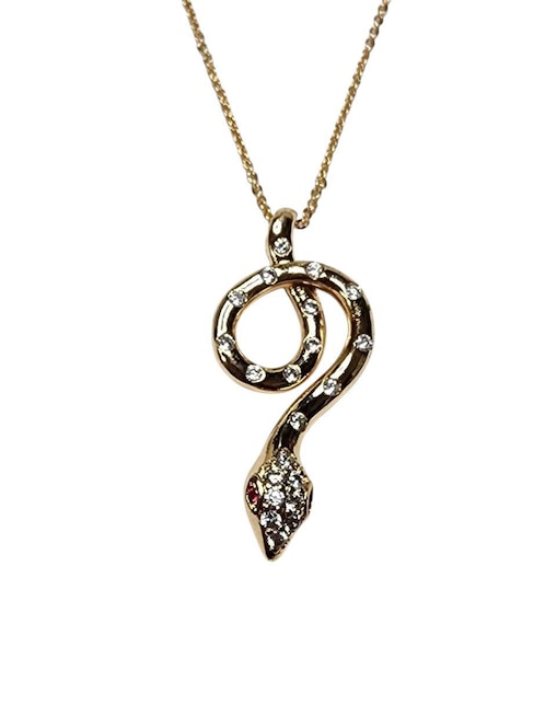 Collar con dije de serpiente Limerence By Claudia Herrera de oro laminado 14 K