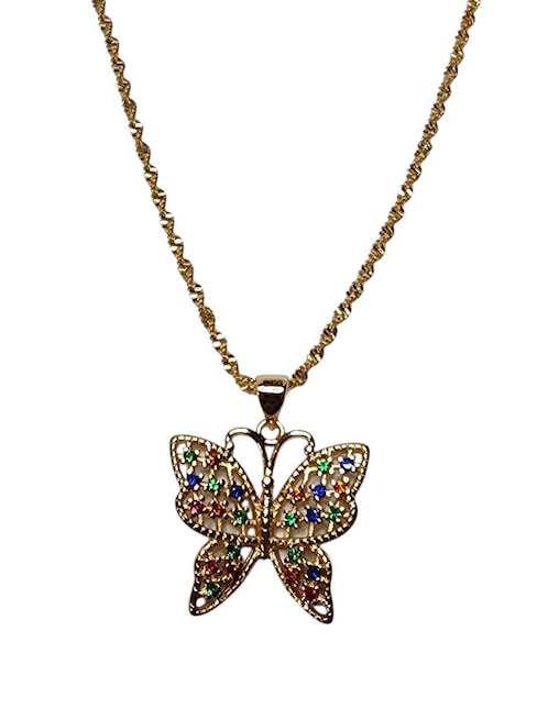 Collar con dije de mariposa Limerence By Claudia Herrera Insecto de oro laminado