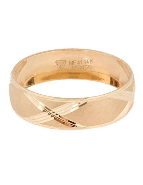 Anillo 14 k de oro amarillo pulido 1