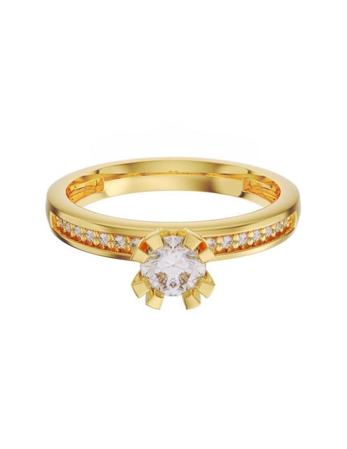 Anillo de compromiso de oro 10 k Fonelli zirconia