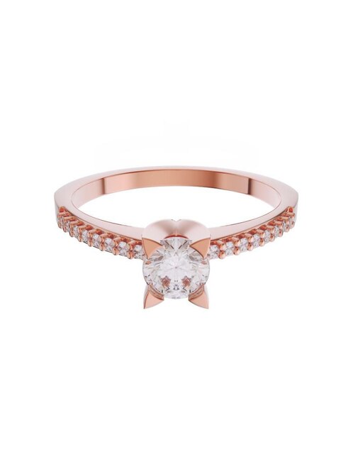 Anillo de compromiso de oro 14 k diamante 1