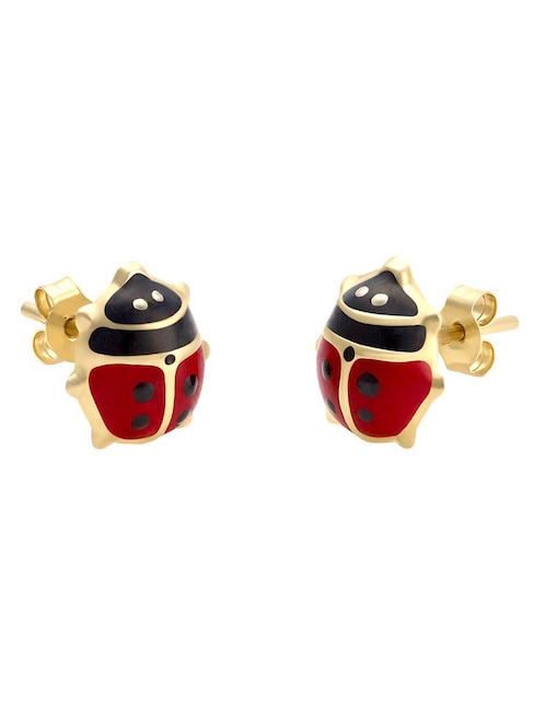 Broqueles de catarina Cristal Joyas de oro 14 K con acabado esmaltado