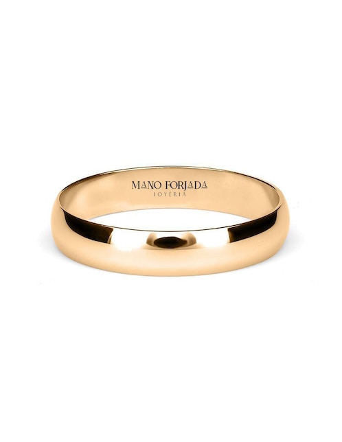 Argolla "de" oro 14 k mano forjada sin familia o colección sin gema