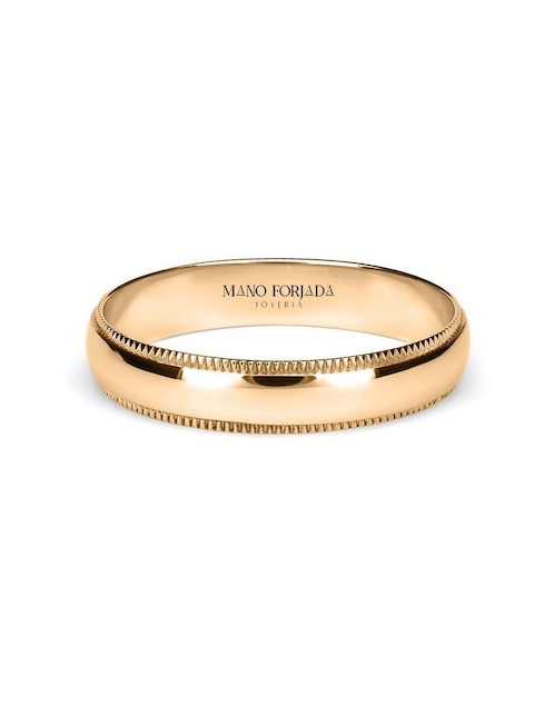 Argolla "de" oro 14 k mano forjada sin familia o colección sin gema