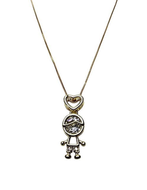 Collar con dije de niña Limerence By Claudia Herrera de oro laminado 14 K