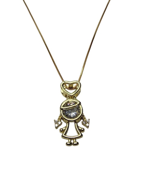 Collar con dije de niño Limerence By Claudia Herrera de oro laminado 14 K