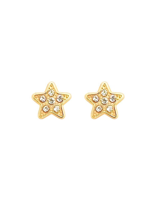 Broqueles de estrella Mancini de oro con acabado brillante zirconia