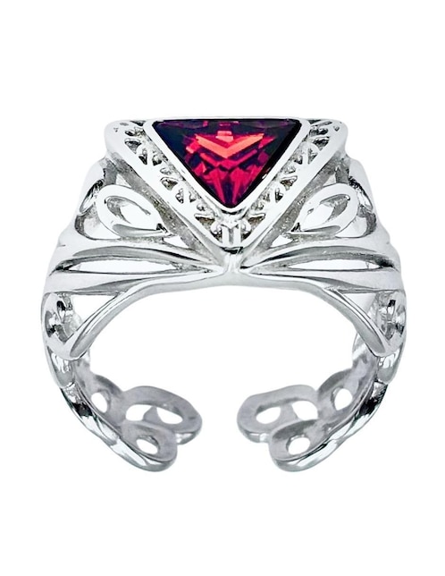 Anillo triangular Brillo P 925 de plata zirconia troquelado Anillo triangular Brillo P 925 de plata zirconia troquelado