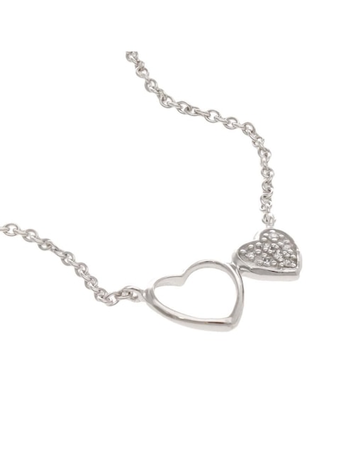 Gargantilla de corazón de oro blanco 10 K
