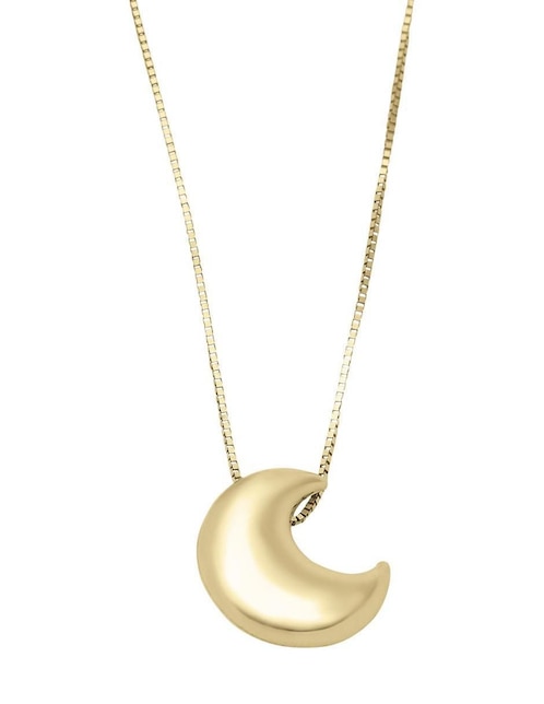 Collar con dije de luna Cristal Joyas de oro 14 k
