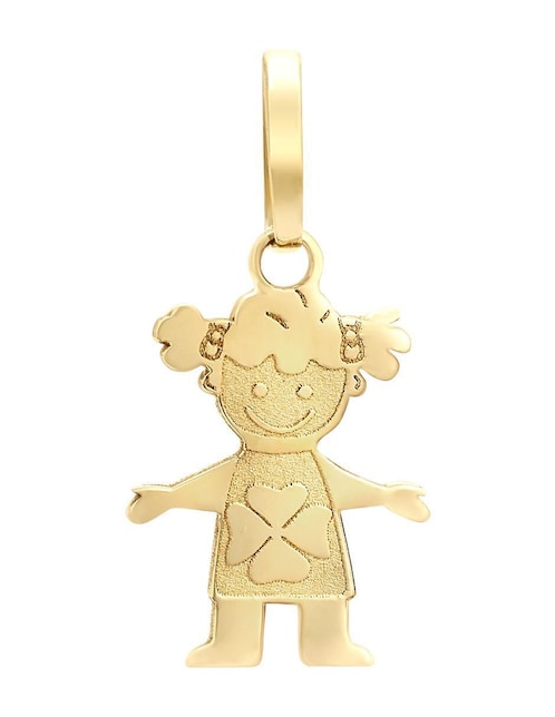Dije de niña Cristal Joyas de oro 14 K