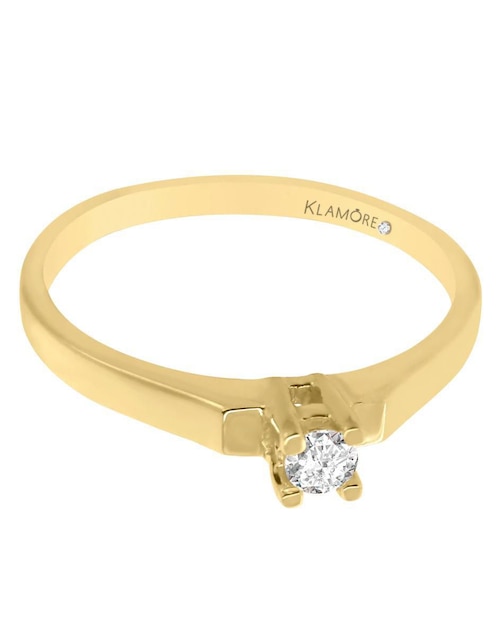 Solitario de oro 14 K Klamore Nubia diamante