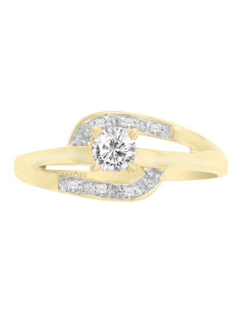 Solitario de oro 14 K Klamore Dalia diamante