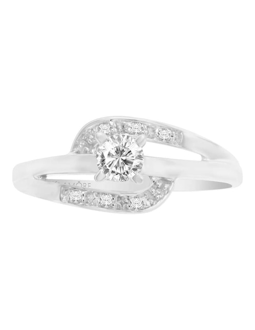 Solitario de oro 14 k Dalia diamante 1