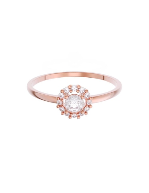 Anillo de compromiso de oro 14 k zirconia 1