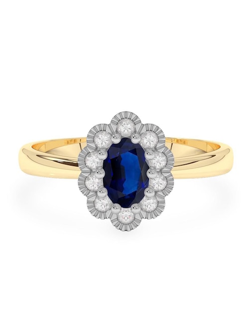 Anillo de compromiso de oro 14 K Amelie Joyas Zafiro