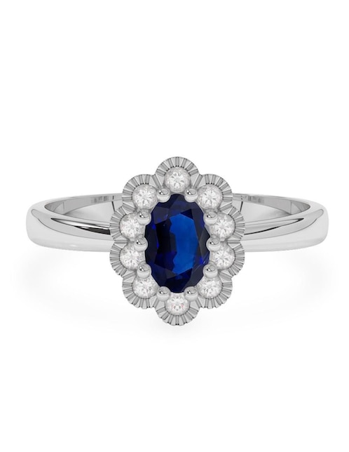 Anillo de compromiso de oro 14 k zafiro 1