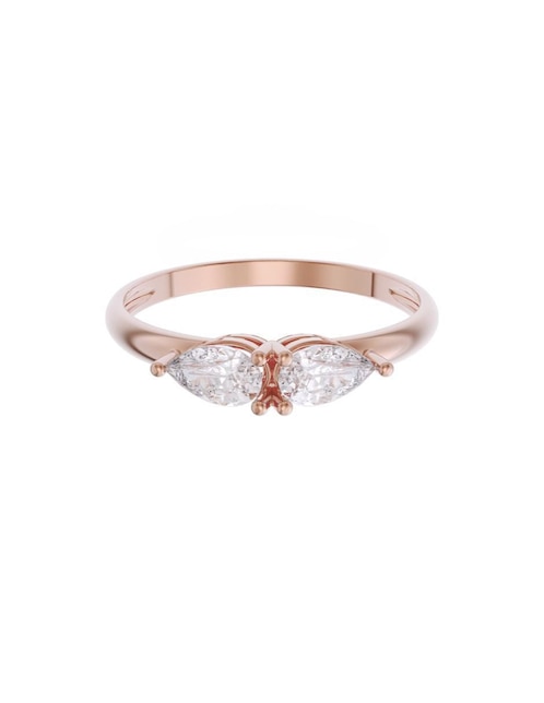 Anillo de compromiso de oro 10 k Promesa zirconia 1