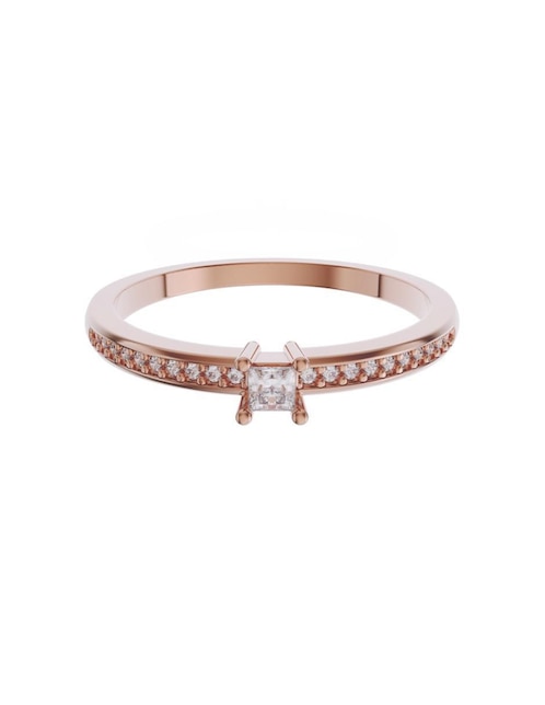 Anillo de compromiso de oro 10 k Promesa zirconia 1