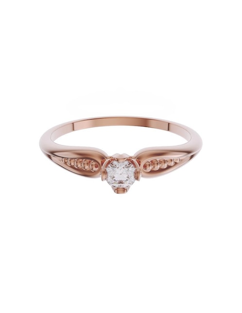 Anillo de compromiso de oro 14 k Promesa zirconia 1