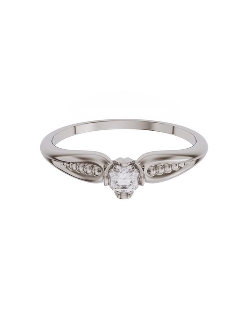 Anillo de compromiso de oro 10 k Promesa zirconia 1