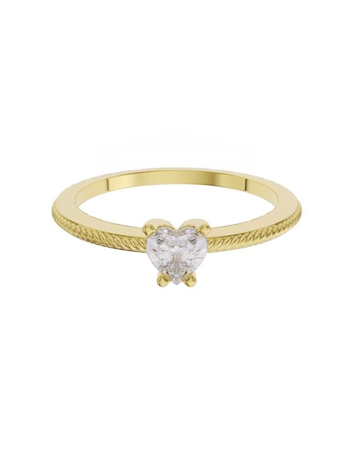 Anillo de compromiso de oro 10 K Fonelli Promesa zirconia