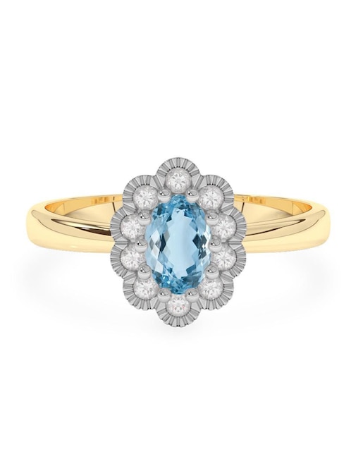 Anillo de compromiso de oro 14 K Amelie Joyas Topacio