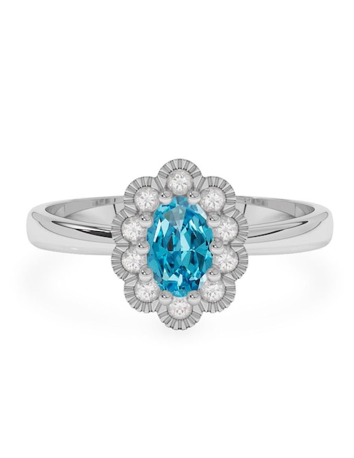 Anillo de compromiso de oro 14 k topacio 1