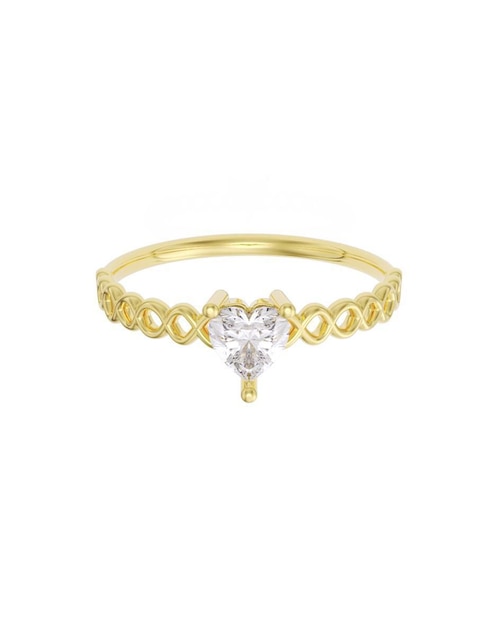 Anillo de compromiso de oro 10 K Fonelli Promesa zirconia