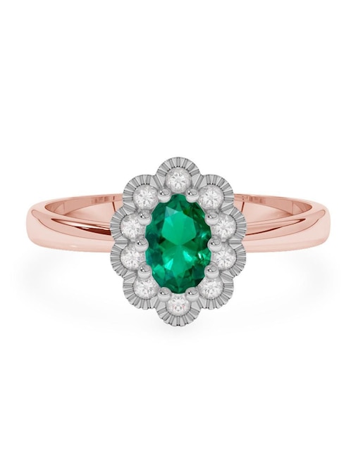 Anillo de compromiso de oro 14 k esmeralda 1