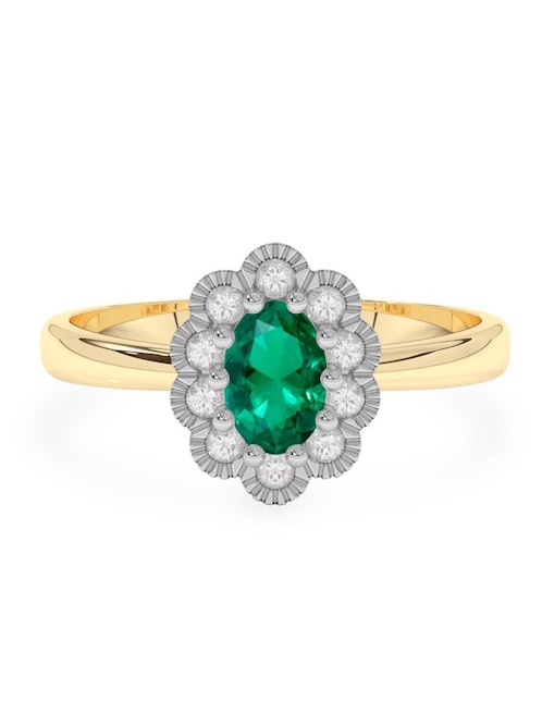 Anillo de compromiso de oro 14 K Amelie Joyas Esmeralda