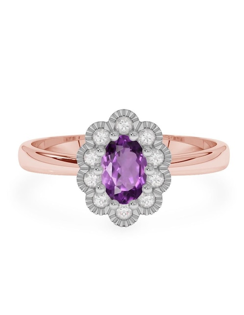 Anillo de compromiso de oro 14 k amatista 1