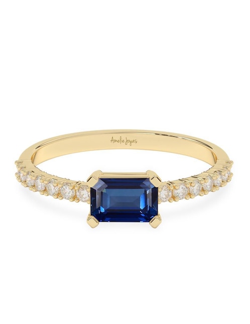 Anillo de compromiso de oro 14 K Amelie Joyas Zafiro