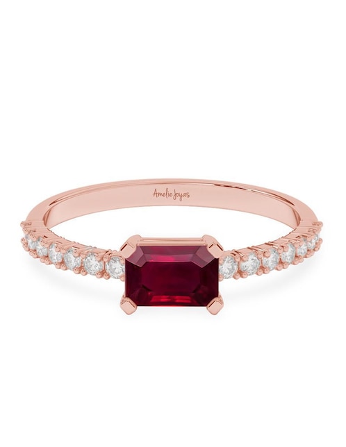 Anillo de compromiso de oro 14 k rubí 1