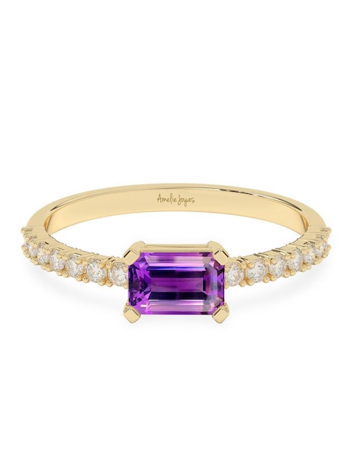 Anillo de compromiso de oro 14 K Amelie Joyas Amatista