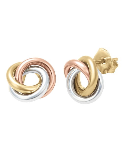 Broqueles redondos Cristal Joyas de oro florentino 14 K