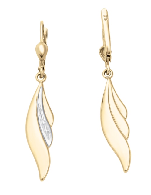 Broqueles de pluma Cristal Joyas de oro