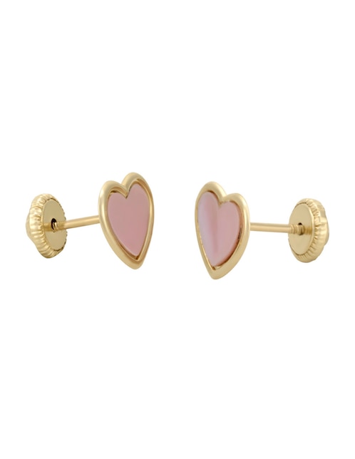 Broqueles de corazón Cristal Joyas de oro florentino madre perla