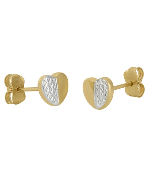 Broqueles de corazón Cristal Joyas de oro