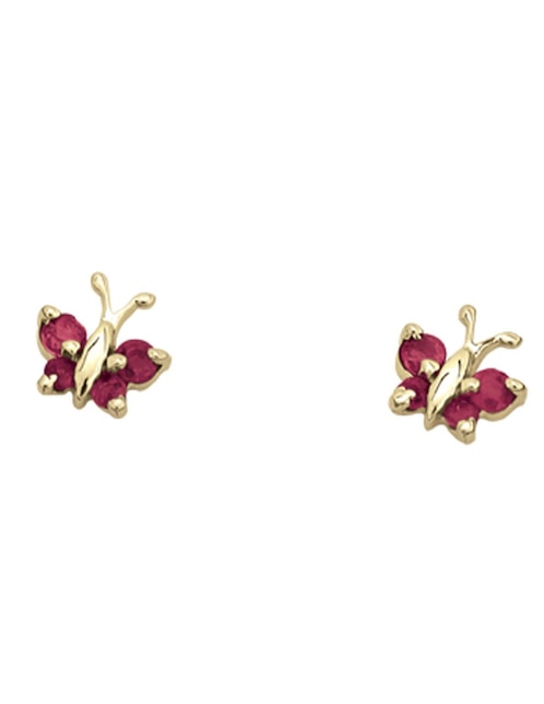 Broqueles de mariposa Cristal Joyas de oro rubí